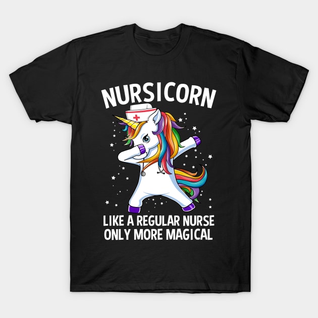 Nursicorn Dabbing Unicorn Funny Nurse Gift T-Shirt by HCMGift